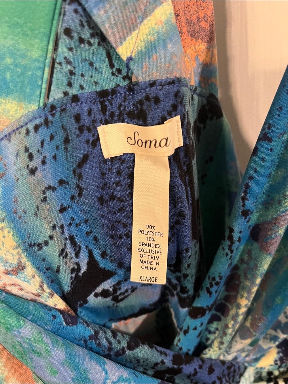 Soma Blue Teal Multicolor Printed Dress - Picture 2 of 4